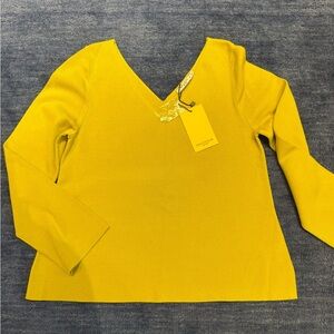 MM Lafleur Yellow V-Neck Sweater